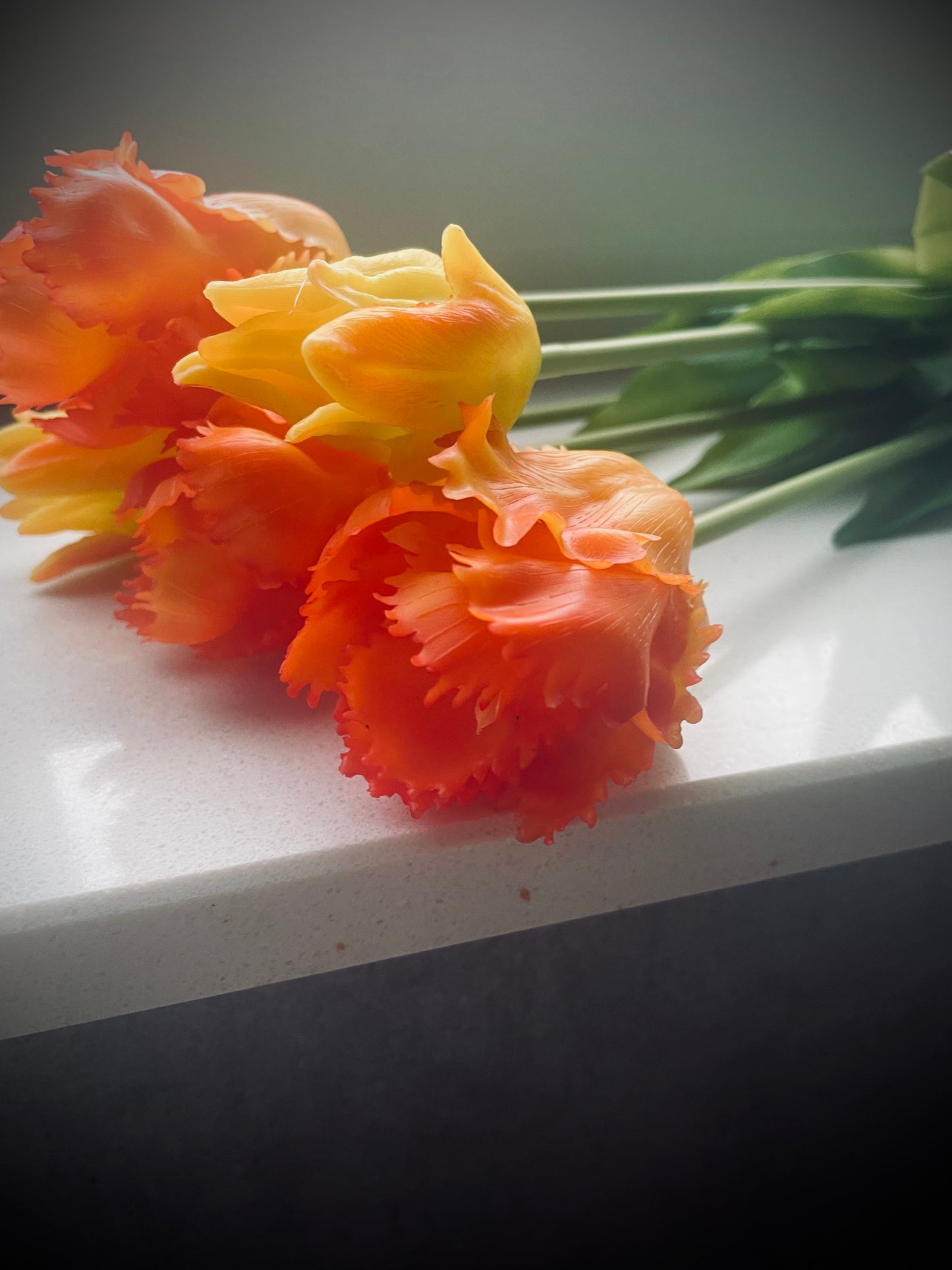 Tulpenbos Real Touch Parrot Oranje (5st)