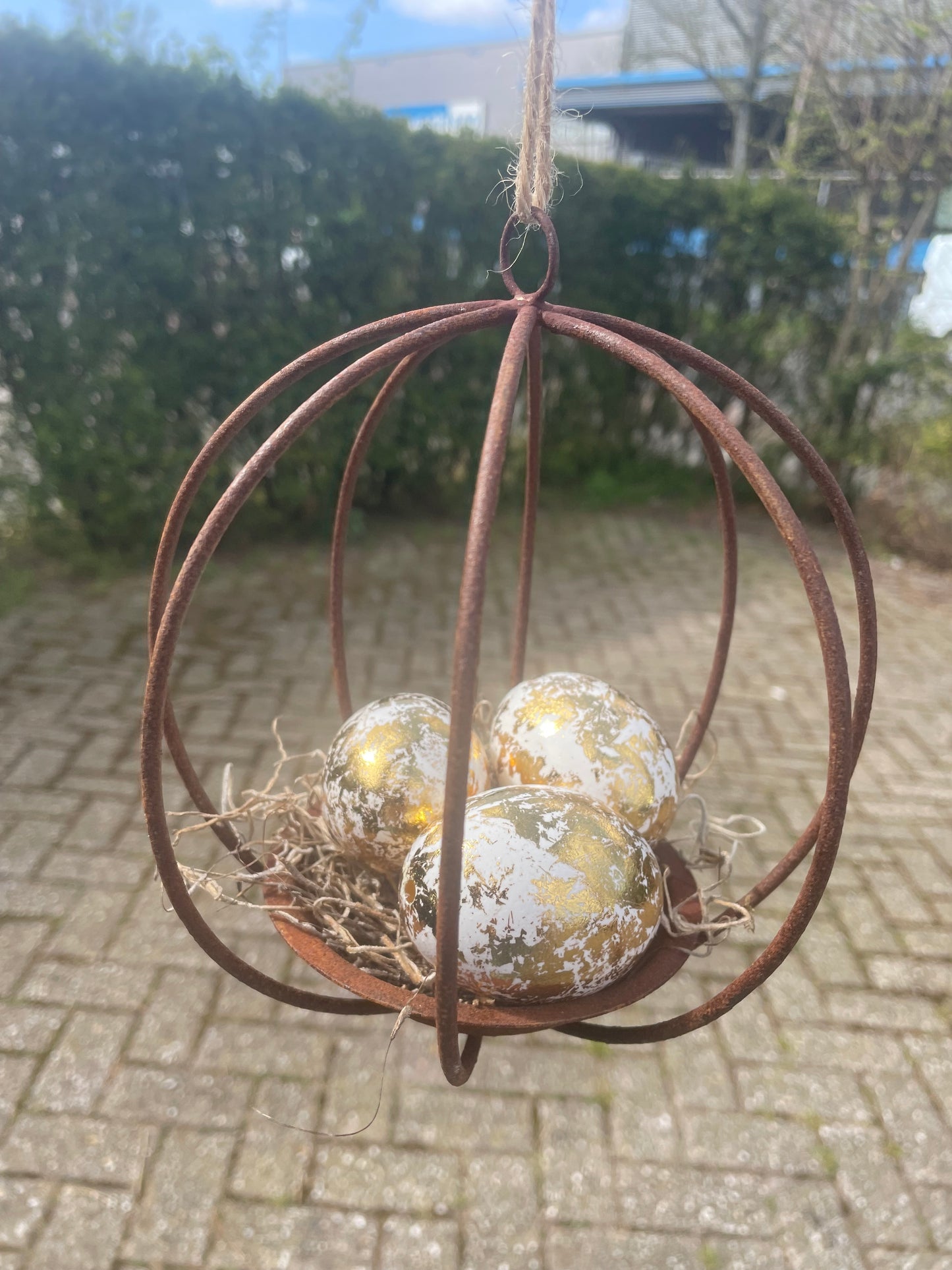 Decoratiehanger incl 3x Gouden eitjes