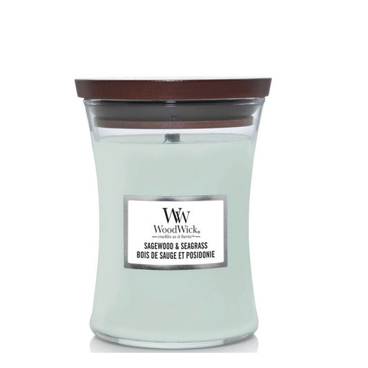 Woodwick Medium Candle Sagewood & Seagrass